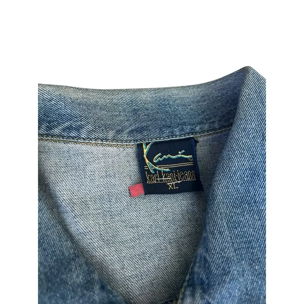 Karl Kani Shirt Vintage Denim 2Pac 90’s Hip Hop Made In USA Size XL